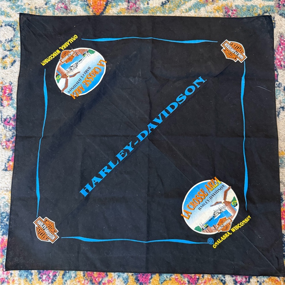 Vtg Harley Davidson Bandana Onalaska Wisconsin la crosse area
